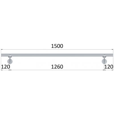led madlo 1500mm /broušená nerez K320 /AISI304 (set: 2ks úchyt, madlo ø 42.4mm s ukončením a hliníkový profil na led pás) – Zbozi.Blesk.cz