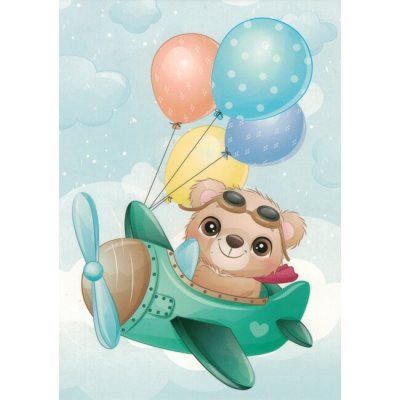 Pohlednice Medvídek v letadélku – Zboží Dáma