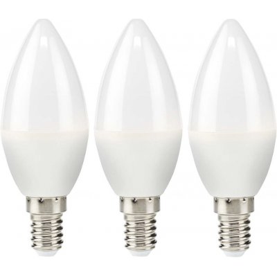 NEDIS LED žárovka E14/ svíčka/ 2,8 W/ 220 V/ 250 lm/ 2700 K/ teplá Bílá/ matná/ 3 kusy – Zboží Mobilmania