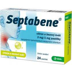 SEPTABENE CITRON A BEZOVÝ KVĚT ORM 3MG/1MG PAS 24