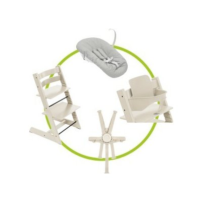 Stokke Tripp Trapp Vanilla White + Baby set + novorozenecká sada – Zboží Dáma