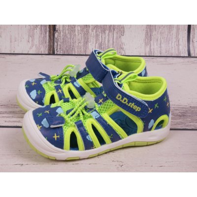 D.D.Step G065-41329A modré s neon zelenou s letadly – Zboží Mobilmania