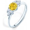 Prsteny Savicky zásnubní prsten Fairytale bílé zlato žlutý safír bílé safíry PI B FAIR83