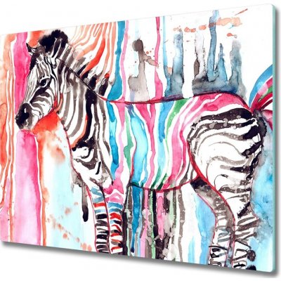 Skleněné deska do kuchyně Barevná zebra 60x52 cm – Zboží Mobilmania