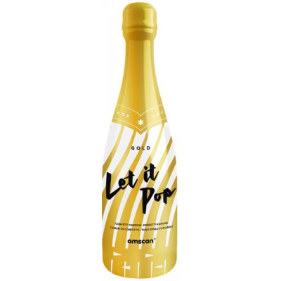 Amscan Amscan Láhev na konfety zlatá 32 cm zlaté stužky – Hledejceny.cz