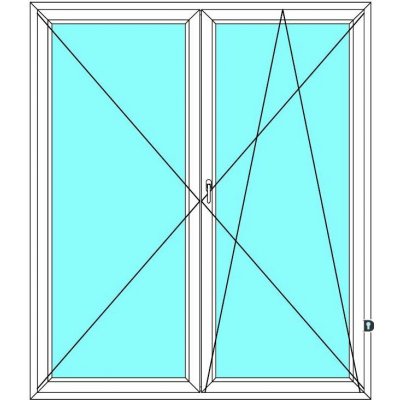 Ekosun Balkónové dveře Ekosun 6 Dvoukřídlé bez sloupku štulp Ořech 130 x 210 cm – Hledejceny.cz