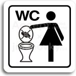 ACCEPT Piktogram zákaz vhazování předmětů do WC - bílá tabulka - černý tisk – Sleviste.cz