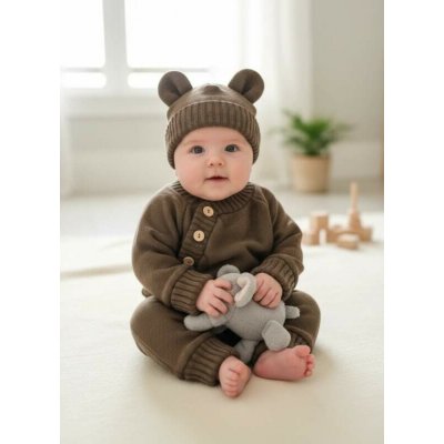 Kojenecká rostoucí 3D pletená souprava čokoláda – Hledejceny.cz