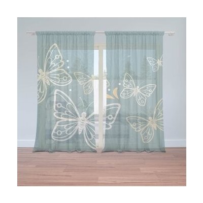 Sablio Záclony Motýli: 2ks 150x250cm – Hledejceny.cz