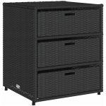 zahrada-XL Zahradní úložná skříň černá 55 x 59 x 69 cm polyratan – Hledejceny.cz