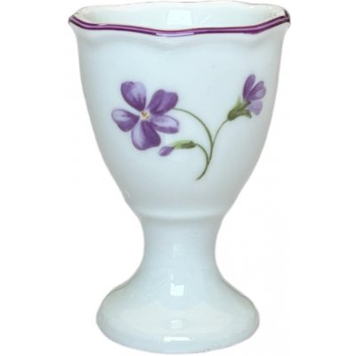 český porcelán a s Dubí kalíšek na vejce bez podstavce 7,5 cm fialky – Zboží Mobilmania