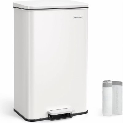 Vasagle Ocelový pedálový koš s vnitřním vědrem a víkem – Zboží Dáma