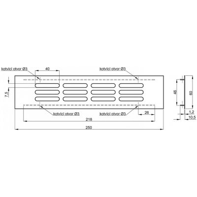 ELOX hliník 60 mm varianty 60 mm x 250 mm – Hledejceny.cz