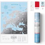 Stírací mapa Evropy Travel Map of the Europe Silver – Sleviste.cz