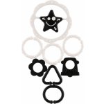 Profibaby Černobílá souprava chrastítko a řetěz hvězdička/kytička – Zboží Dáma