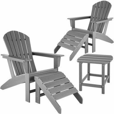 tectake 404621 2 zahradní židle se 2 podnožkami a stolem - světle šedá – Zboží Mobilmania