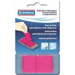 Samolepicí záložky Donau - fóliové, 25x45 mm, 50 ks, růžové – Sleviste.cz