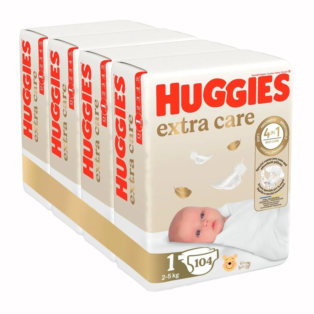 Huggies Extra Care 1 104 ks