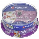 Verbatim DVD+R 8,5GB 8x, Double Layer, AZO, printable, cakebox, 25ks (43667) – Zboží Živě