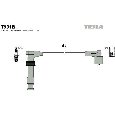 Sada kabelů pro zapalování TESLA T991B T991B – Hledejceny.cz