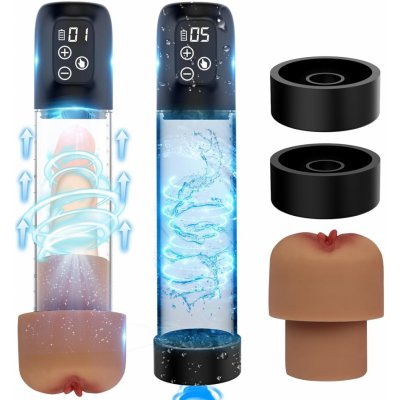 Paloqueth Automatic Powerfull Digital Penis Pump with Vagina Sleeve Brown – Zboží Dáma