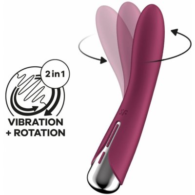 Satisfyer Spinning Vibe 1 červený silikonový s rotační špičkou 17,5 x 3,5 cm – Zbozi.Blesk.cz