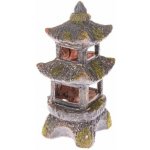 Keramický svícen na čajovou svíčku Pagoda, 9,5 x 19,5 x 9 cm – Zboží Dáma