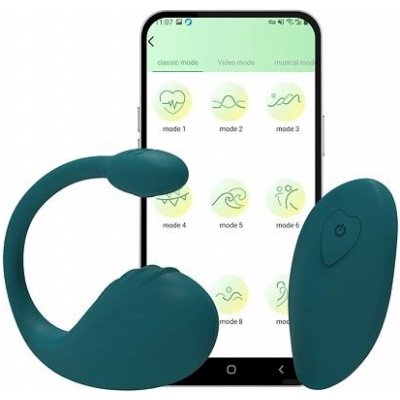 Sexy Elephant Mia App vibrační vajíčko s dálkovým ovládáním a mobilní aplikací barva modrá