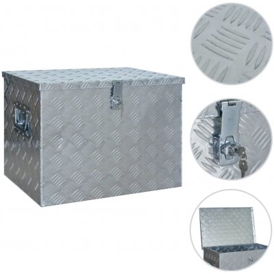 vidaXL Hliníkový box 610 x 430 x 455 mm stříbrný – Zbozi.Blesk.cz