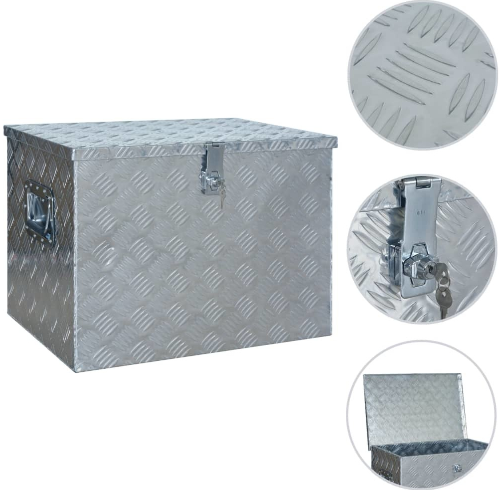 vidaXL Hliníkový box 610 x 430 x 455 mm stříbrný