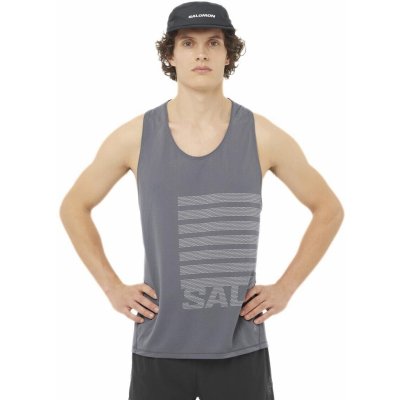 Salomon Sense Aero Singlet GFX M LC2693200 castelrock/white – Sleviste.cz