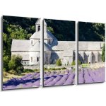 Obraz 3D třídílný - 90 x 50 cm - Senanque abbey with lavender field, Provence, France Senanque opatství s levandulem pole, Provence, Francie – Zbozi.Blesk.cz