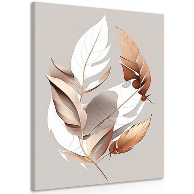 Obraz minimalistické měděné listy - 40x60 – Zboží Mobilmania