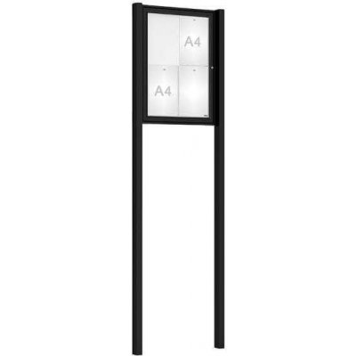 PROCITY Venkovní elegantní vitrína Tradition, 4 x A4, včetně sloupků, černá | Zboží Auto