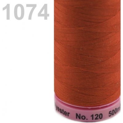 NIT ASPO 120 - 100%PES - 500M - RŮZNÉ BARVY Aspo 120 - 500m: 1074 Cihlová červeň – Zboží Dáma