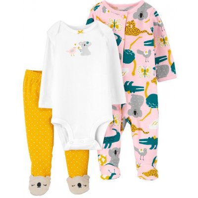 Carter's Koala Set dílný body dl. rukáv polodupačky overal Pink dívka – Zboží Mobilmania