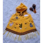 Dětské ručně vyšívané pončo z Peru žlutá – Zboží Dáma