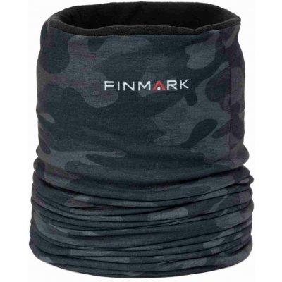 Finmark Children´s multifunctional scarf with fleece Černá šedá bílá – Zboží Mobilmania