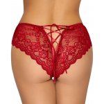 Cottelli Panty Crotchless with Floral Lace 2310970 Red – Zboží Dáma
