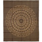 Sanu Babu přehoz na postel s tiskem Mandala černo-zlatý 220 x 200 cm – Sleviste.cz