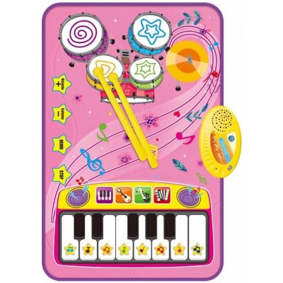CAB Toys Hudobná podložka 2v1 Klavír Klávesy Bubon modrá – Hledejceny.cz