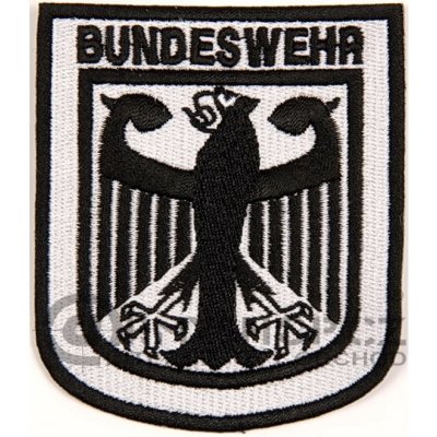 Nášivka: BW (Bundeswehr) [vyšívaná] bílá | černá – Zboží Dáma