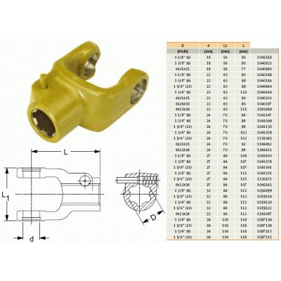 Vidlice AG2200, 1 3/8" Z=21 – Zboží Mobilmania