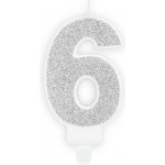 PartyDeco Narozeninová svíčka číslo 6 stříbrná – Zboží Dáma