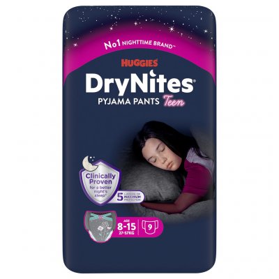 Dry Nites pro děvčata s váhou 27-57 kg 9 ks