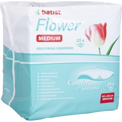 Batist Flower absorpční podložky 60 × 60 cm Medium 25 ks – Sleviste.cz