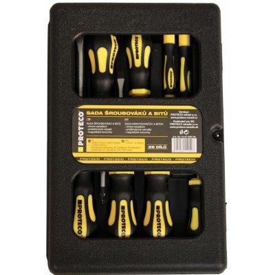 PROTECO 07-990-08 sada šroubováků a bitů 28-dílná v kufru – Zbozi.Blesk.cz