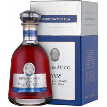 Diplomático Diplomatico Single Vintage 2008 43% 0,7 l (kazeta)