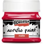 Pentart Akrylová barva matná 50 ml ČERVENÁ – Sleviste.cz