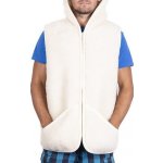 Vlnka vesta z ovčí vlny s kapucí přírodní – Zboží Dáma